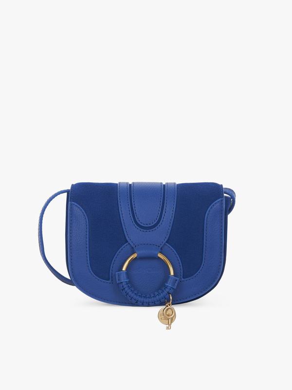 Mini Bolsos Mujer Chloé Hana Azules Suede NWBL76259